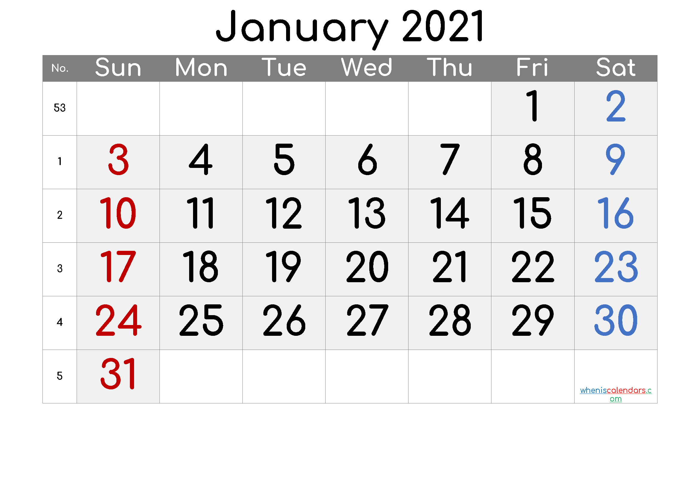 Free January 2021 Calendar [Free Premium] | Calendar