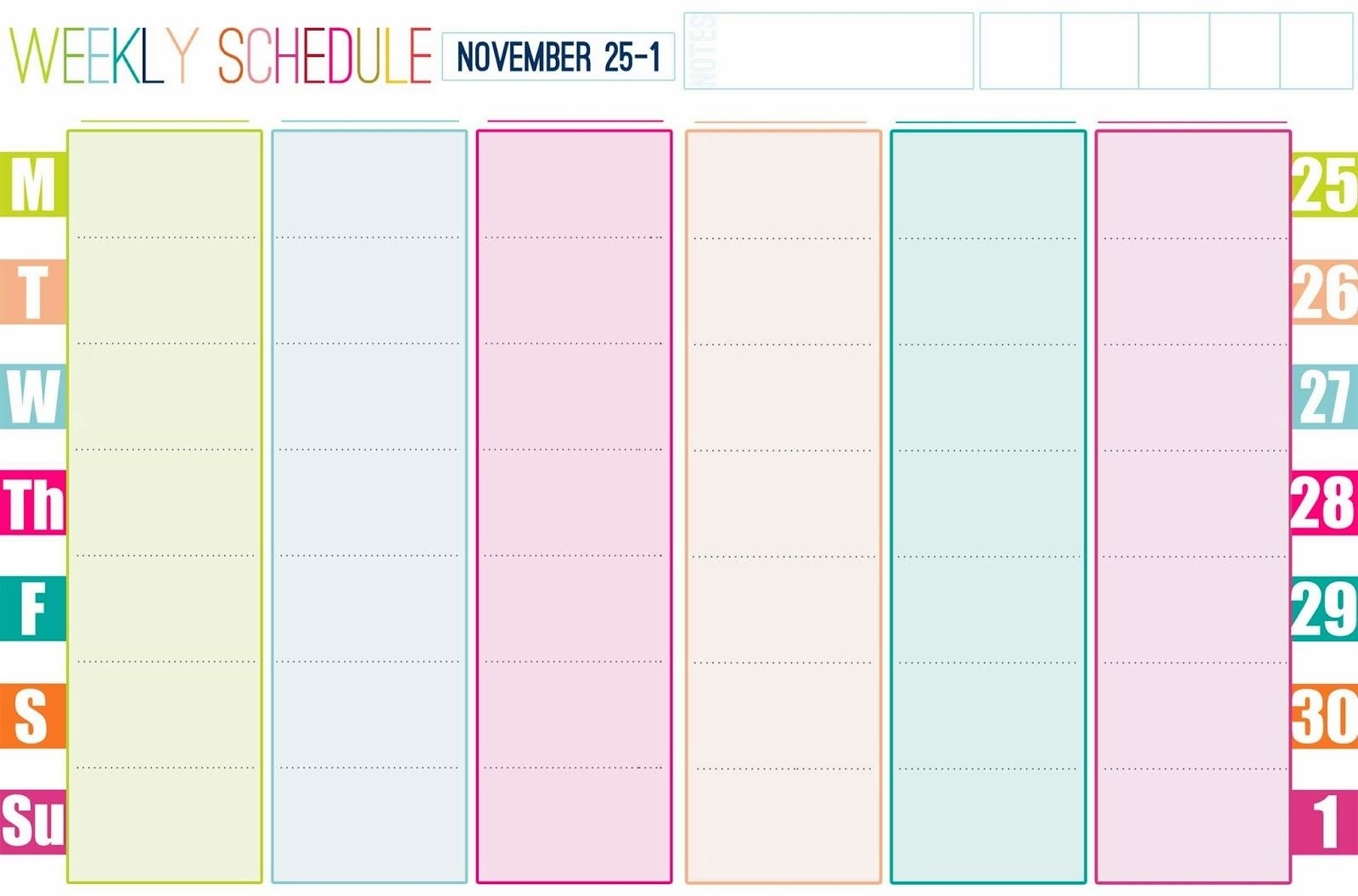 Free Printable 1 Week Calendar Ten Free Printable