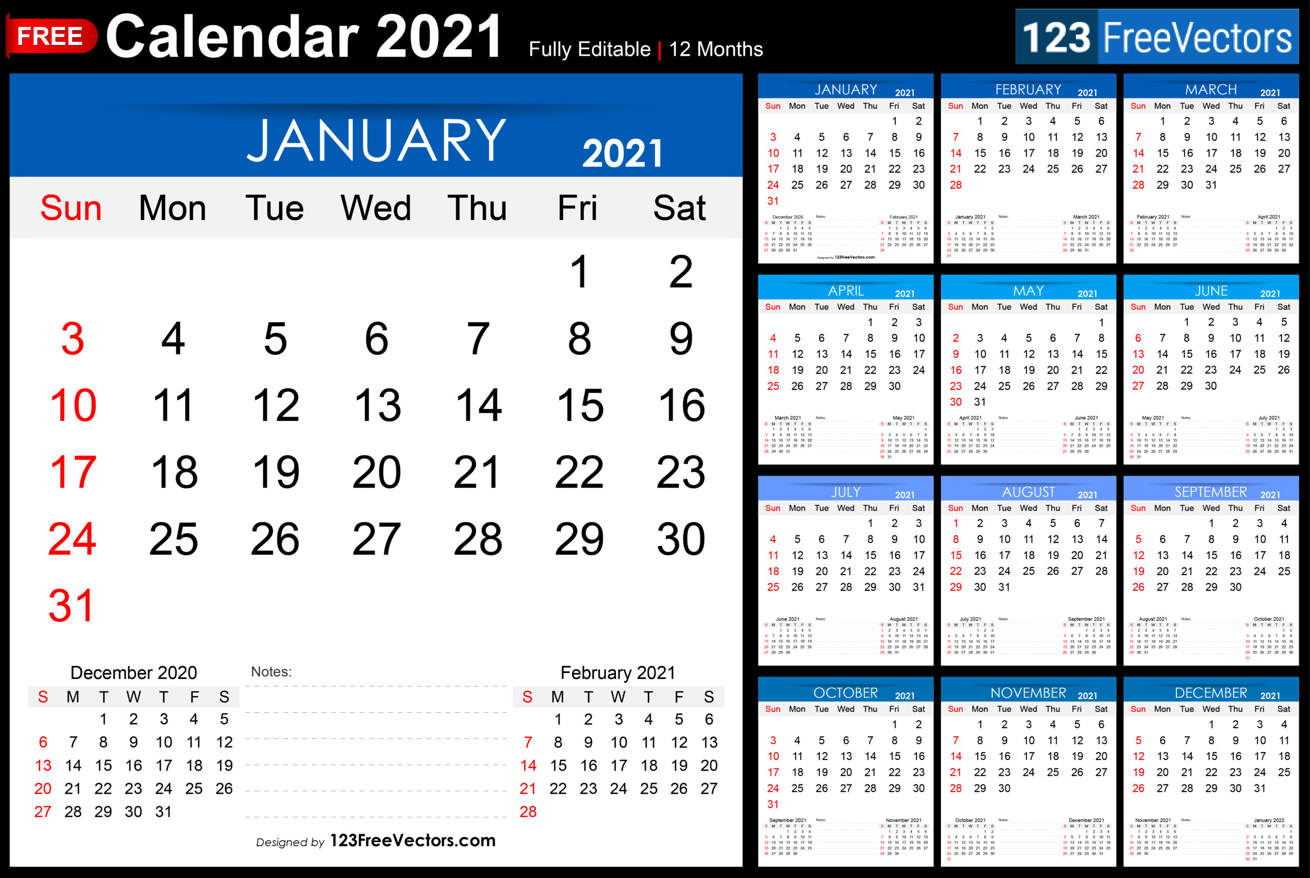Free Printable 2021 Calendar With Week Numbers