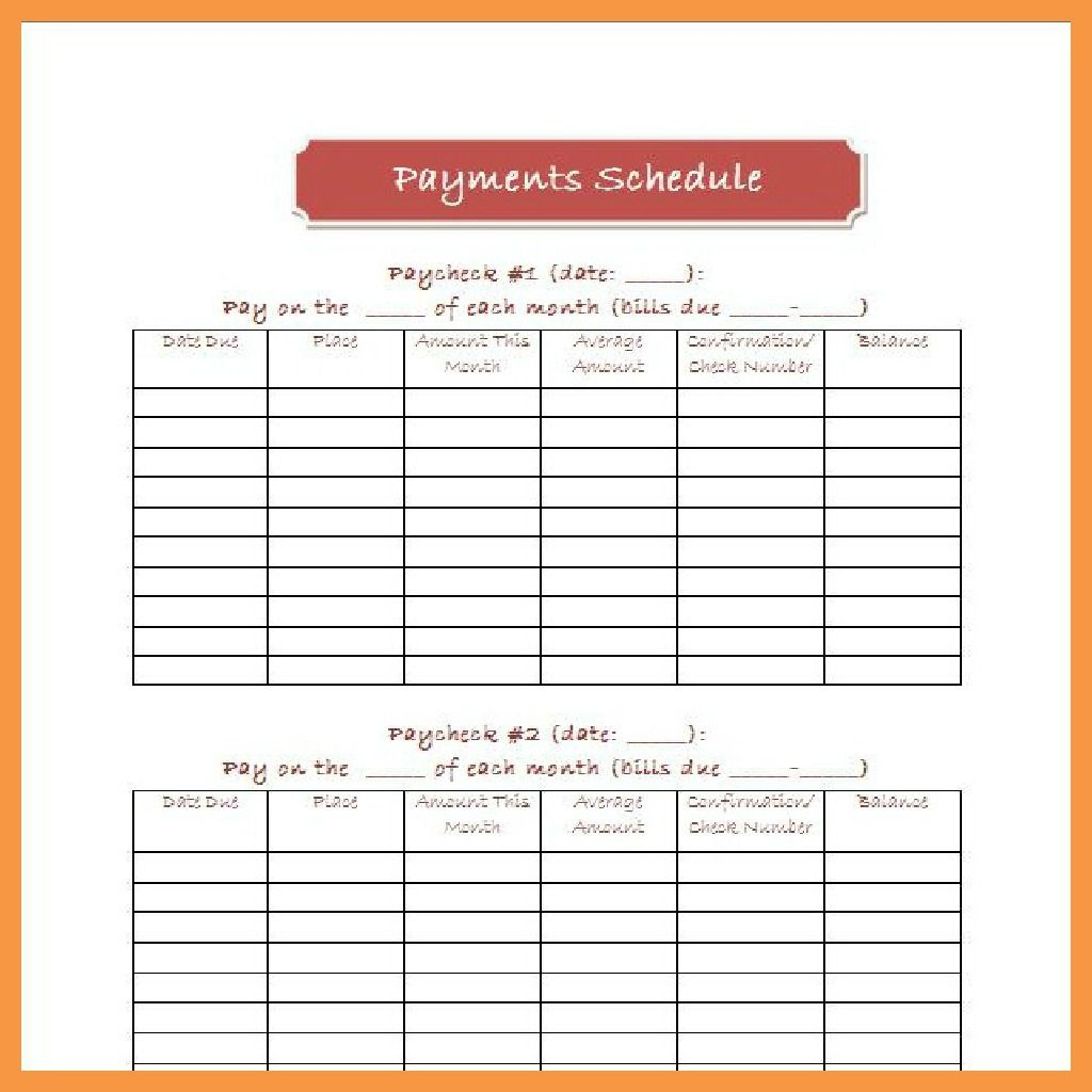 Free Printable Bill Payment Schedule | Free Printable