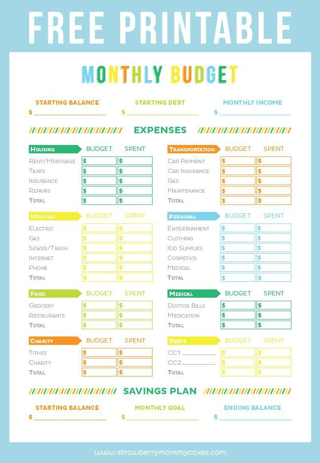 Free Printable Budget Worksheet | Room Surf