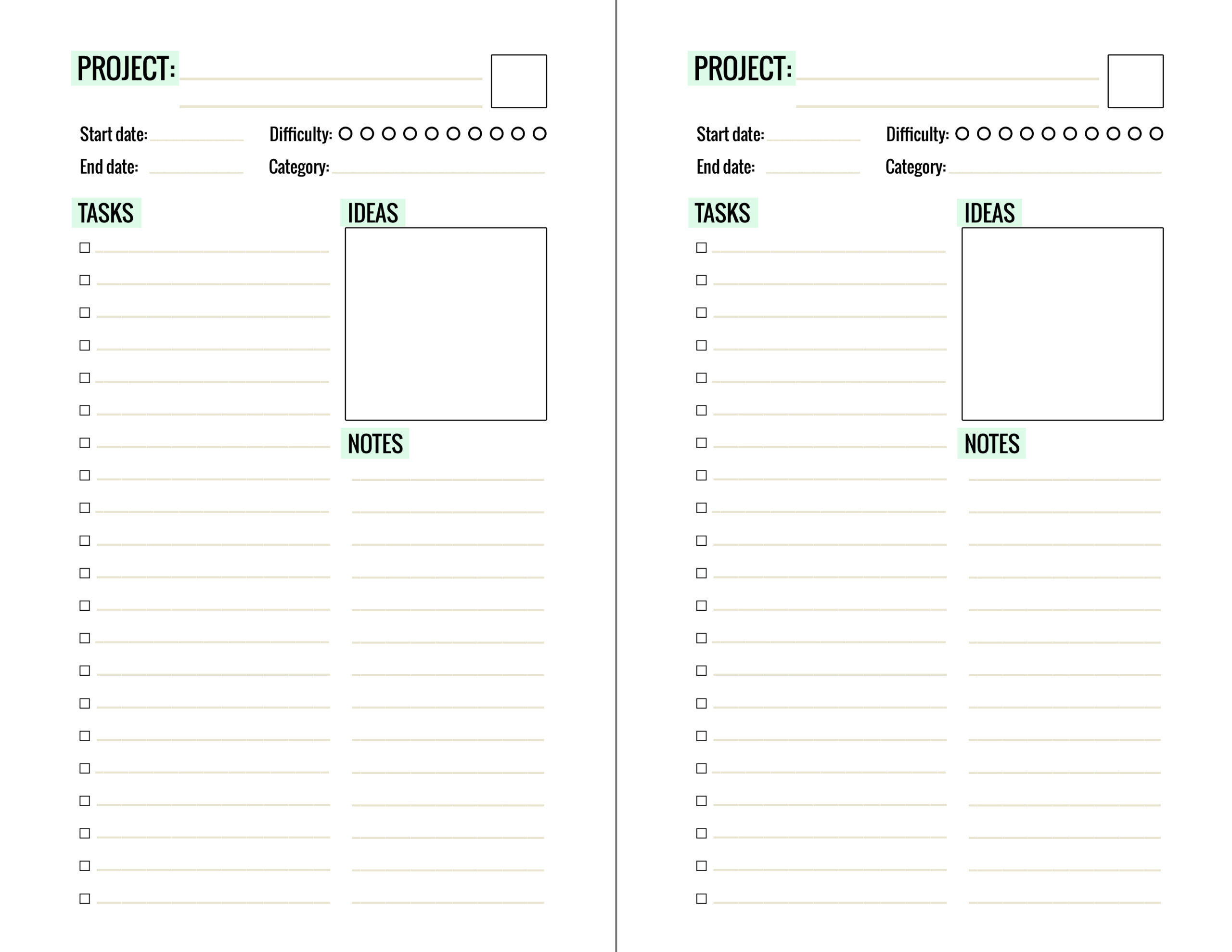 Free Printable Project Planner Page - Paper And Landscapes