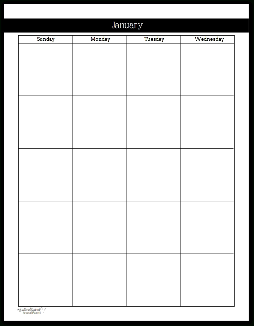 Undated Printable Calendar