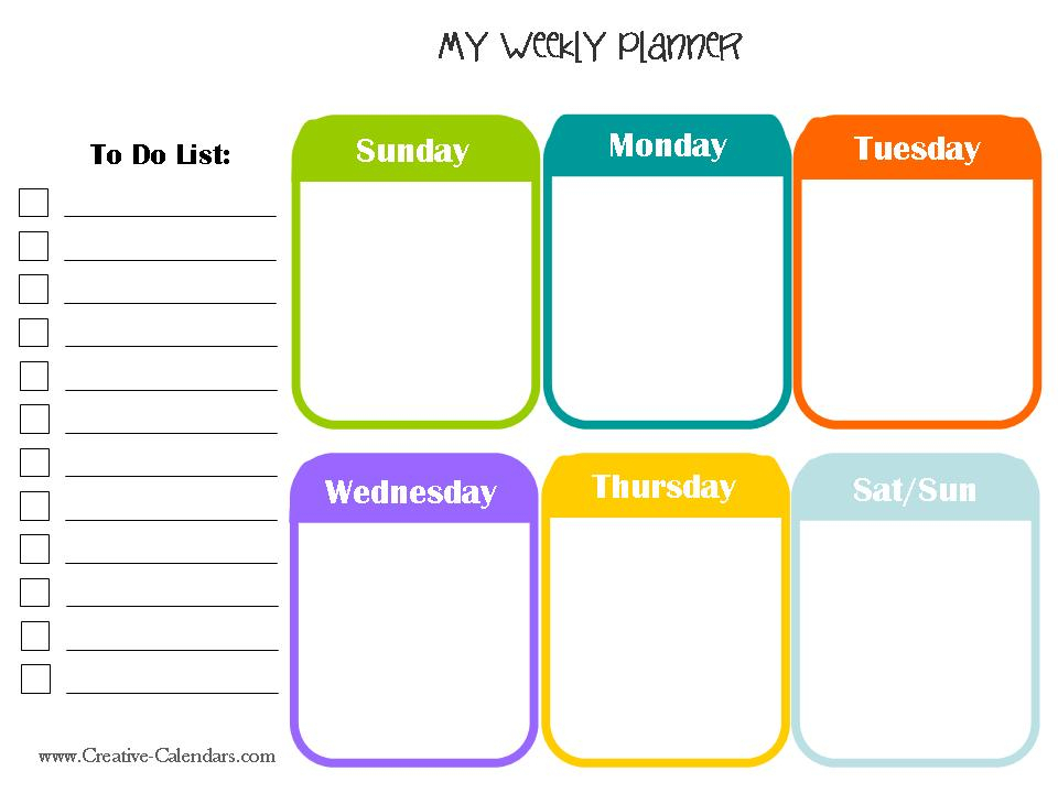 Monday Through Friday Grid