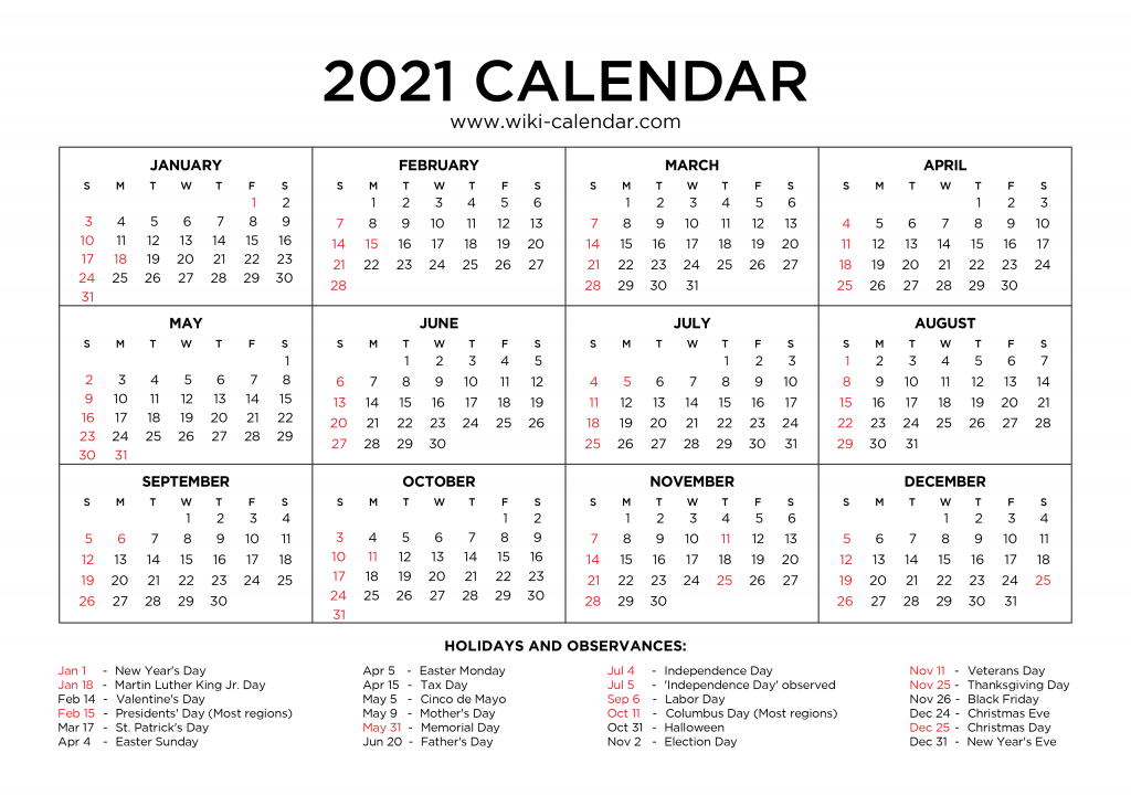 Calendar 2021 2021 2022 Printable