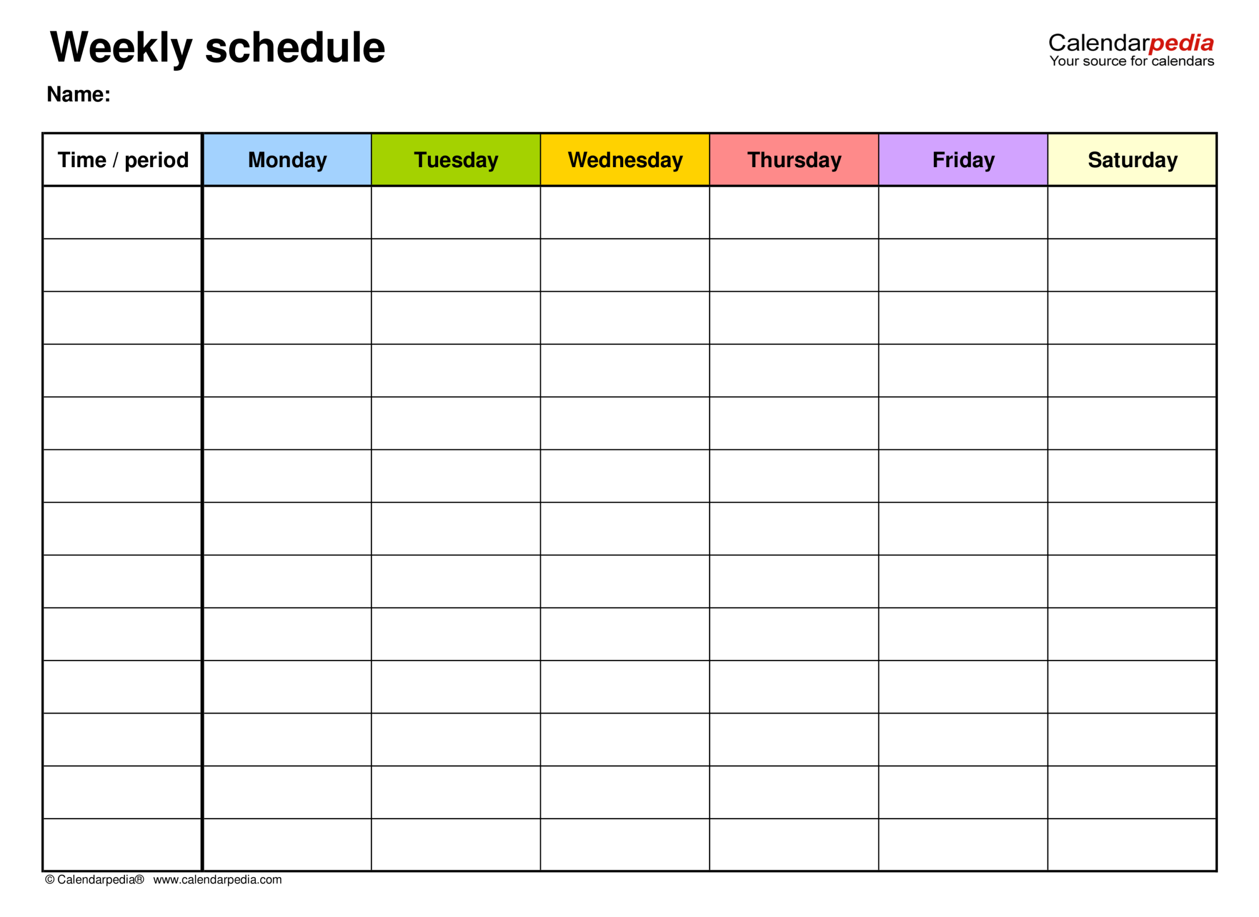 Free Weekly Schedules For Pdf - 18 Templates