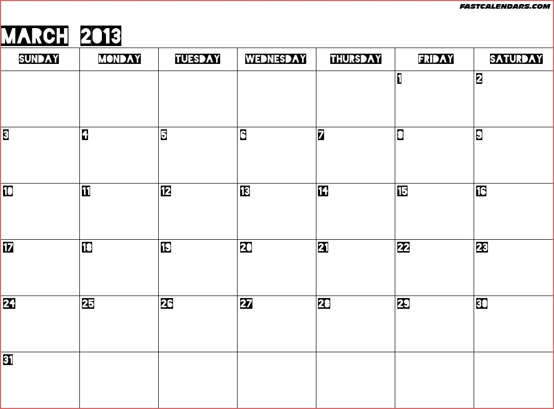 Full Page Monthly Calendar Printable - Calendar