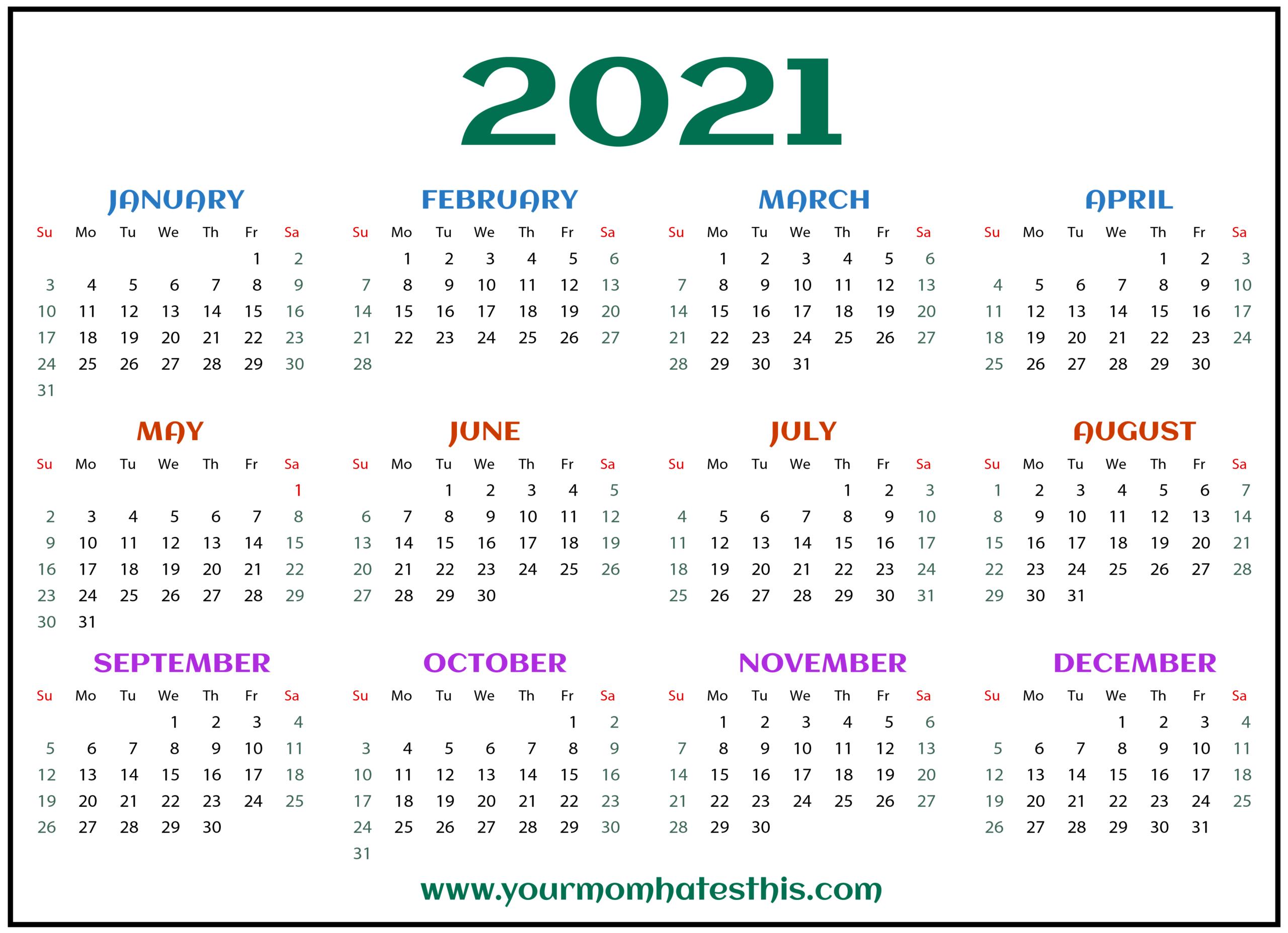 Get 2021 Calendars For Business Purposes