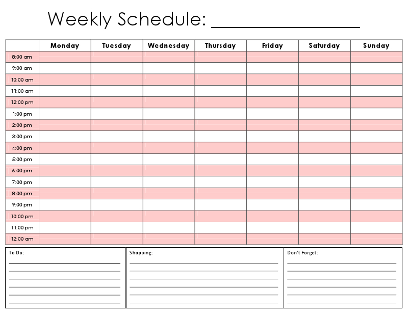 Hourly Calendar | Hourly Planner, Weekly Hourly Planner