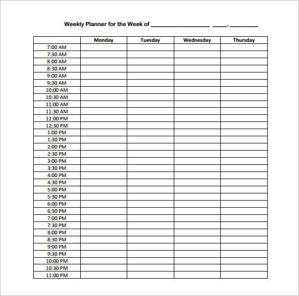 Hourly Schedule Template - 11+ Free Sample, Example Format