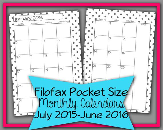 Items Similar To July 2015 - June 2016 Polka Dot Printable