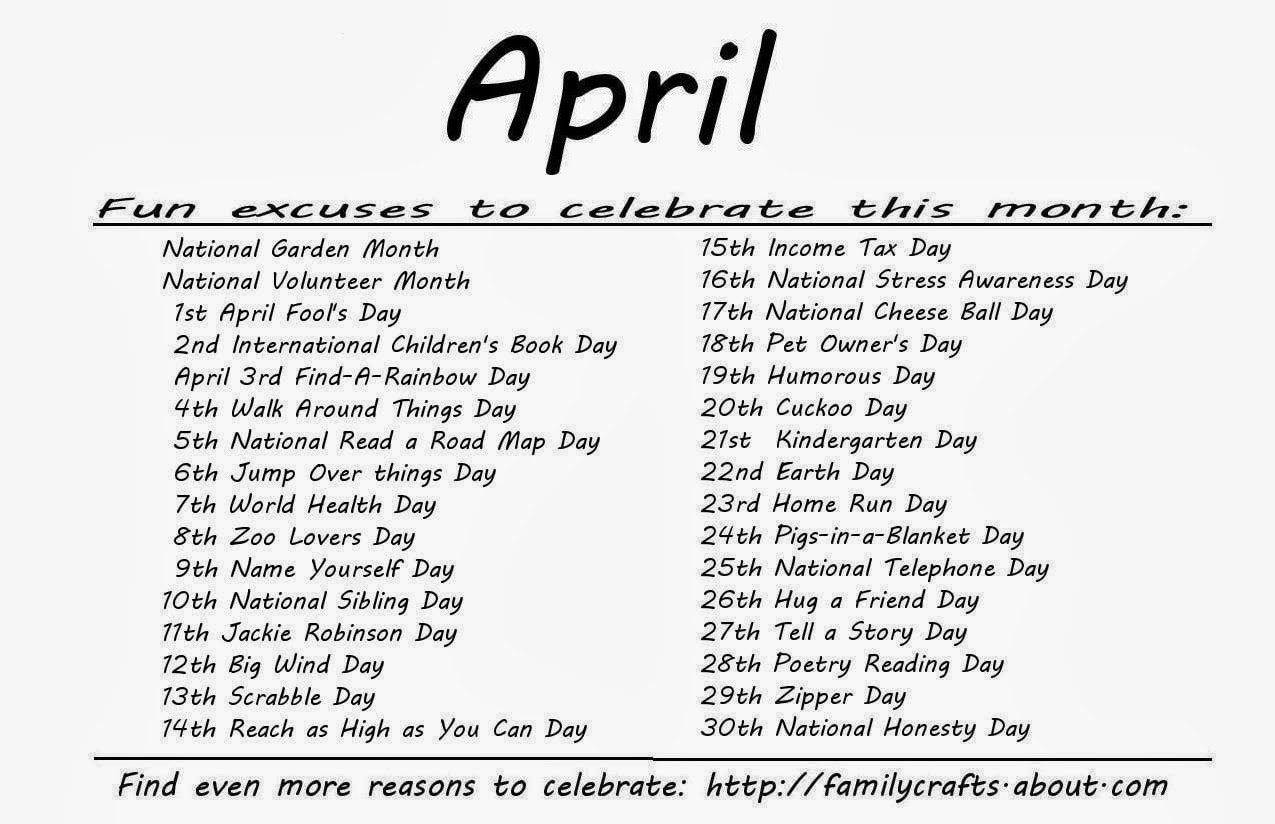 Kindergarten And Mooneyisms: Special Days - April