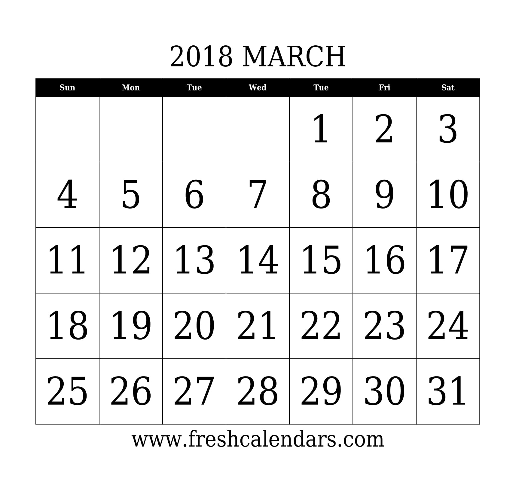 Free Printable Calendar Numbers 1-31