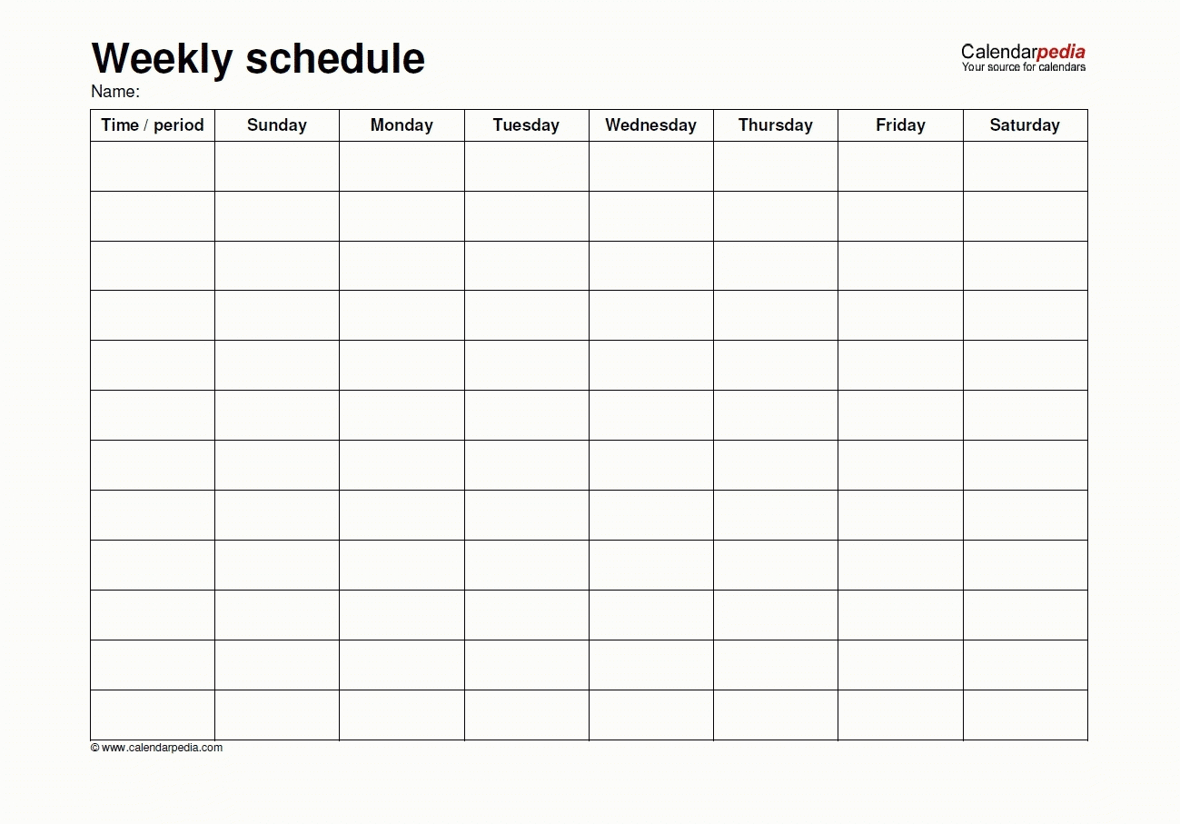 Monday - Sunday Calendar Template - Calendar Inspiration