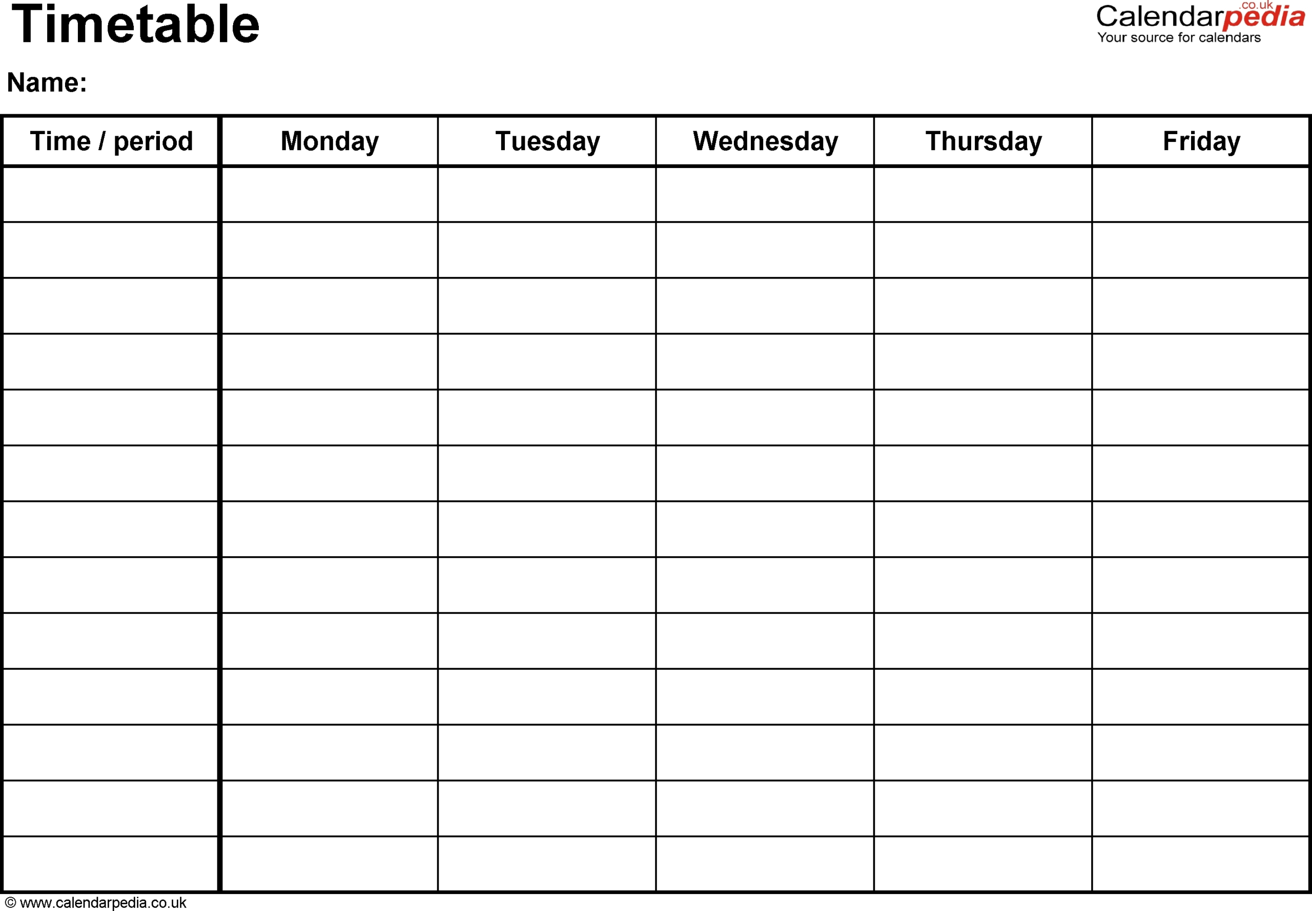 Monday To Friday Leave Schedule