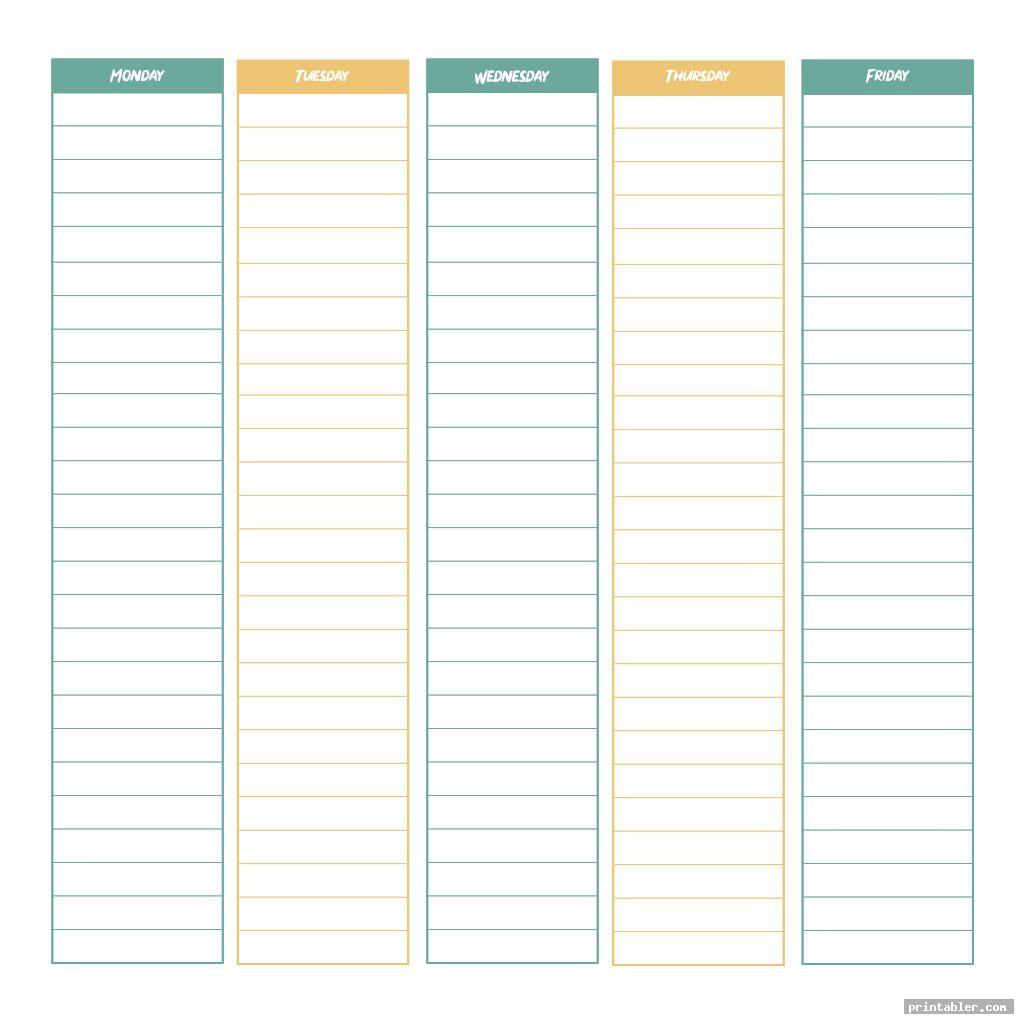 Monday Through Friday Planner Printable - Gridgit