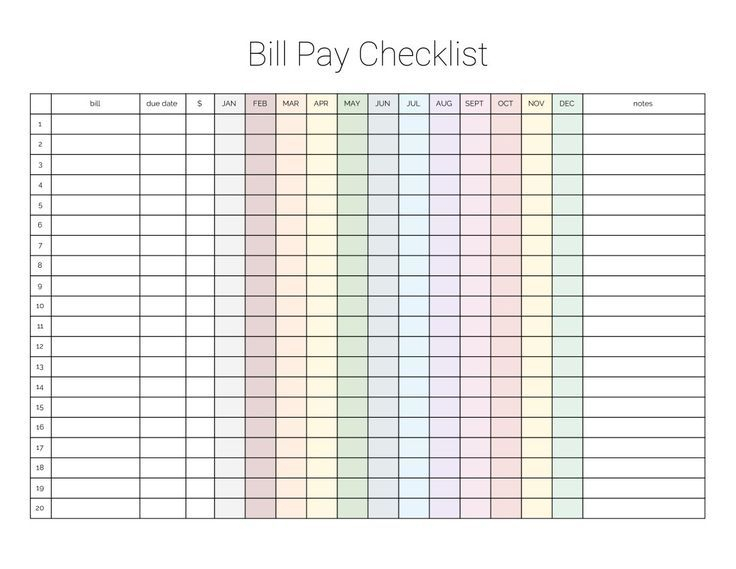 Monthly Bill Payment Checklist {Printable (With Images