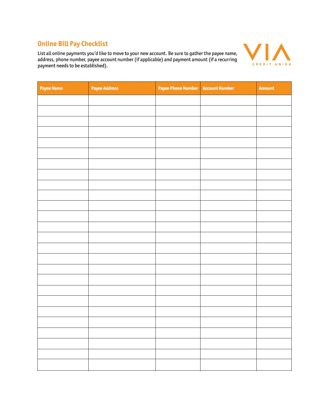 Monthly Bill Payment Schedule Pdf | Example Calendar Printable