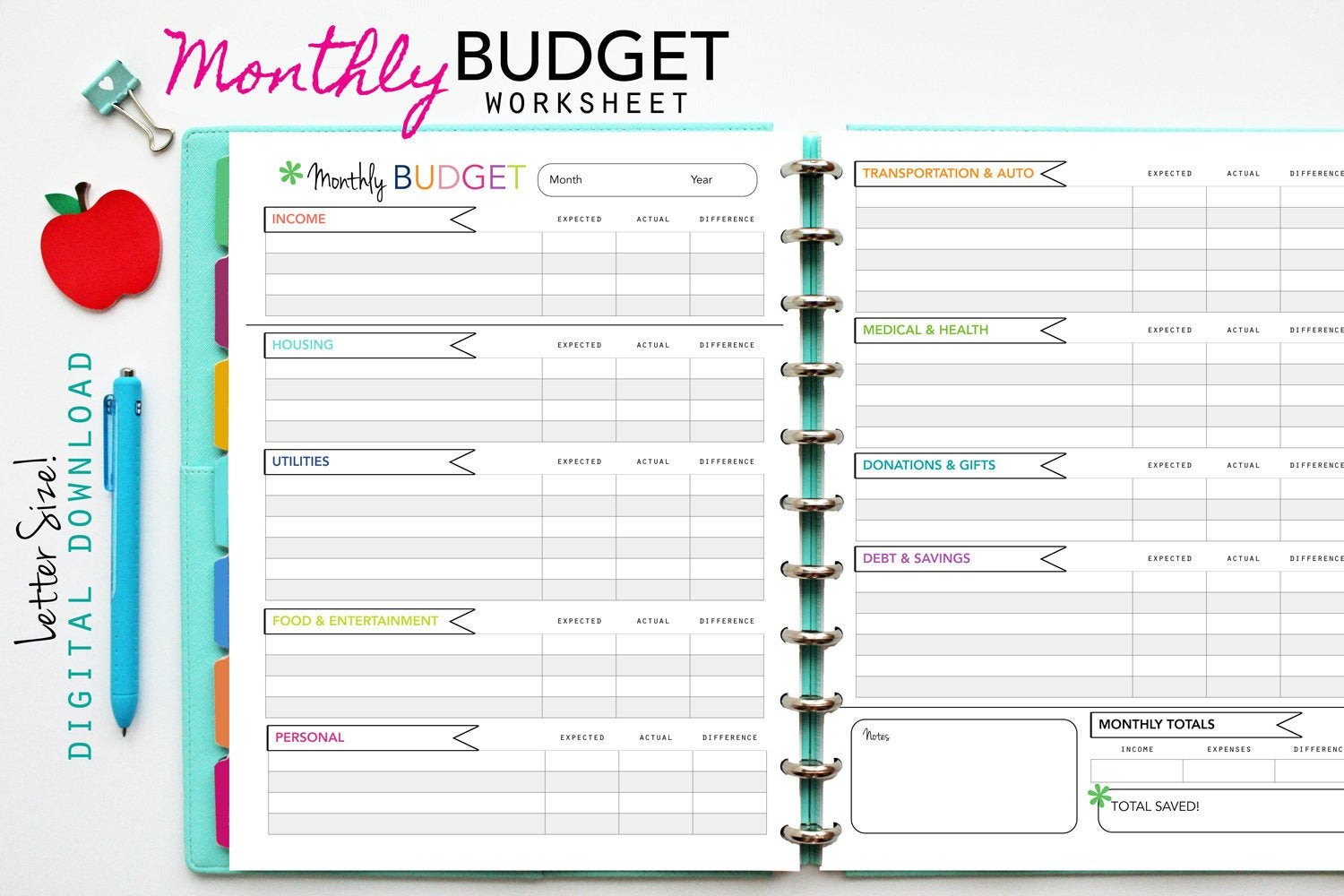 Monthly Budget Worksheet Printable — Db-Excel