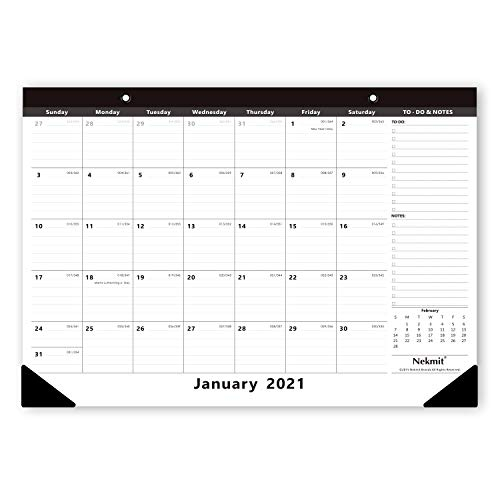 Nekmit 2021 Yearly Monthly Desk Pad Calendar, Wall