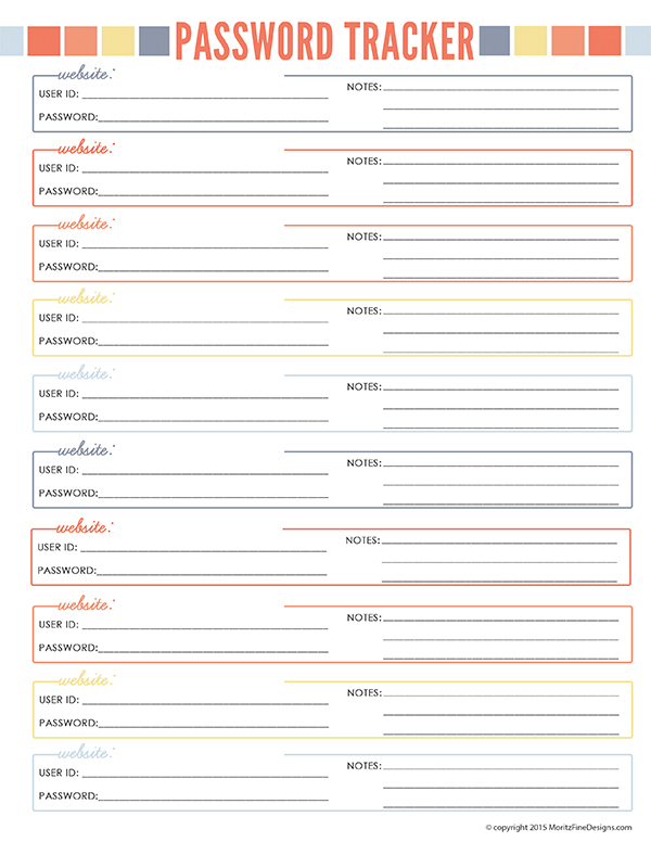 Password Tracker Organizer | Free Printable Included