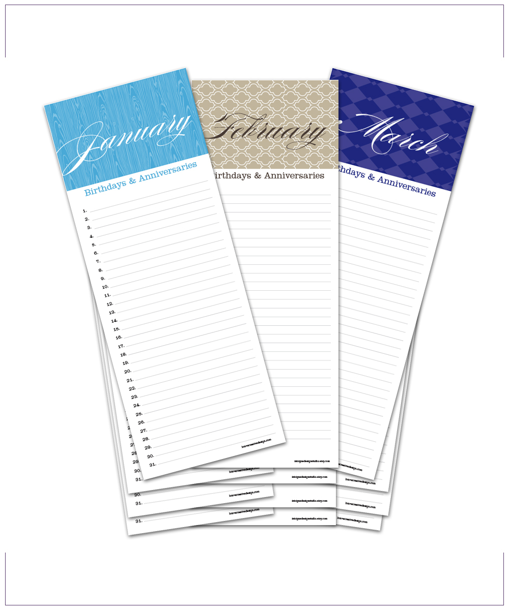 Printable Perpetual Calendar