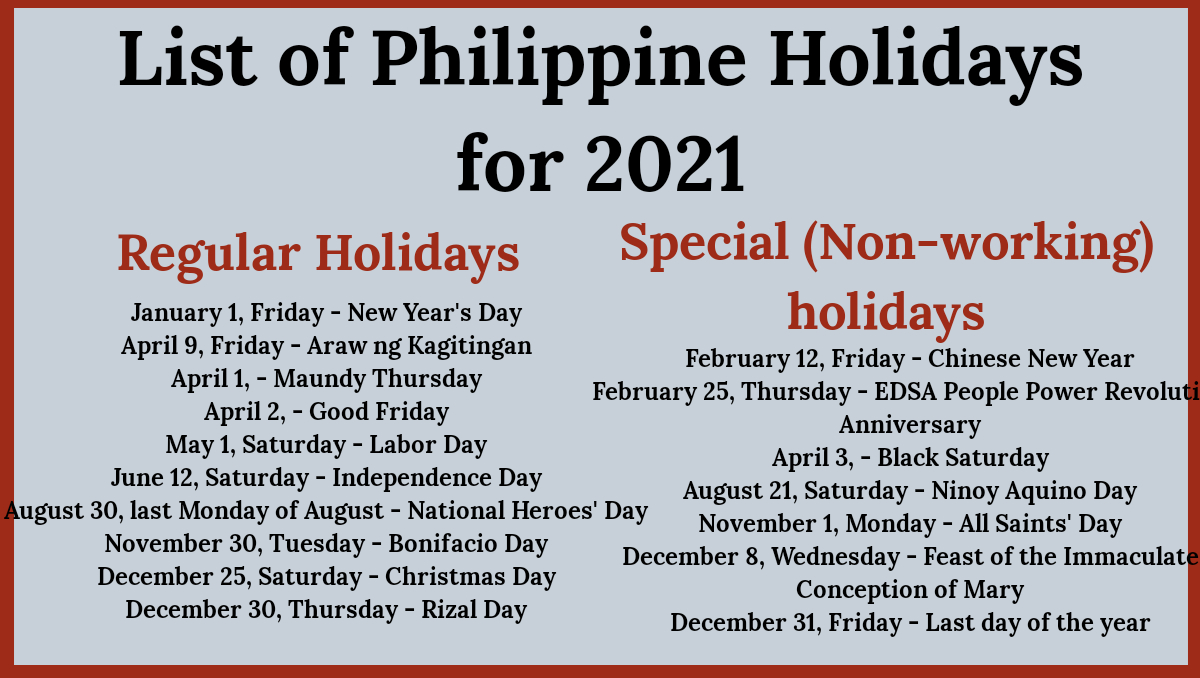 What Are Special Days In 2021