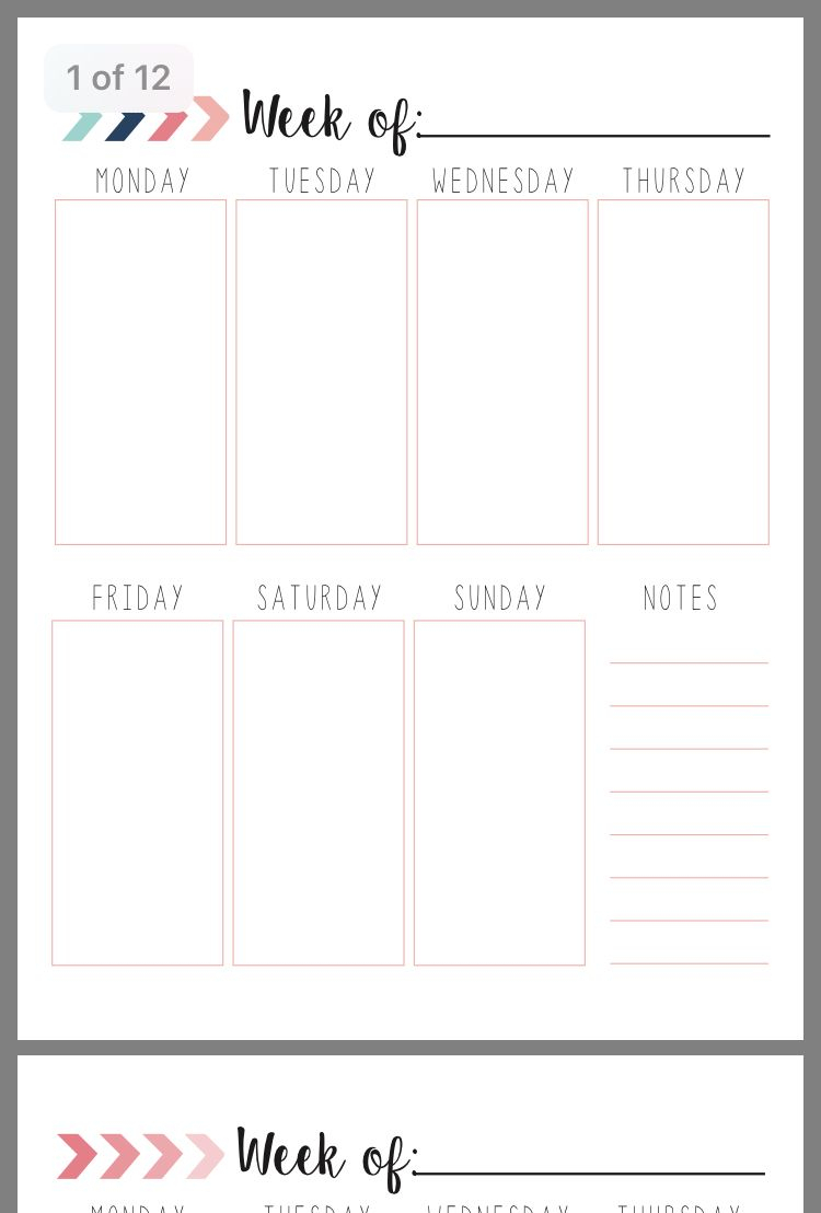 Pinteressa_ On Calender | Weekly Calendar Planner