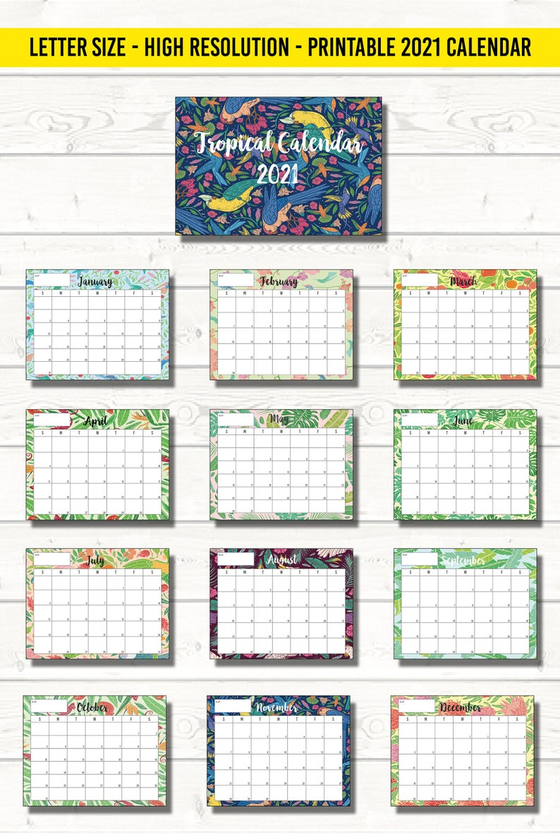 Printable 2021 Calendar 8.5X11 / 2021 Calendar One Page