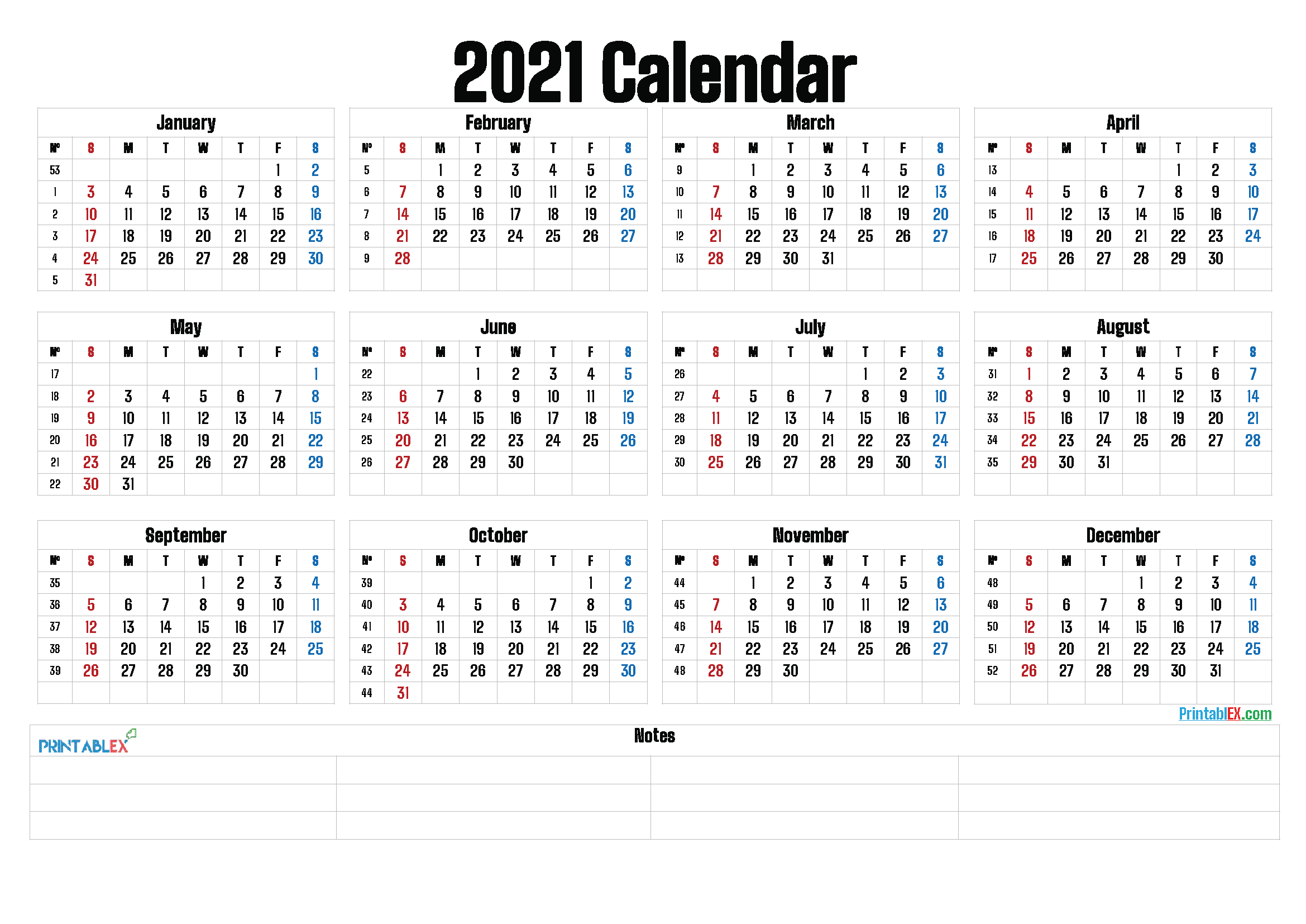 ThreeYear Calendar 2021 2021 2021