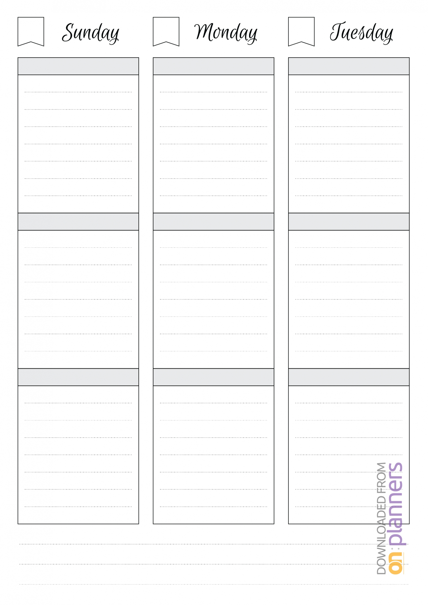 Printable Blank Weekly Calendars Templates | Free Calendar