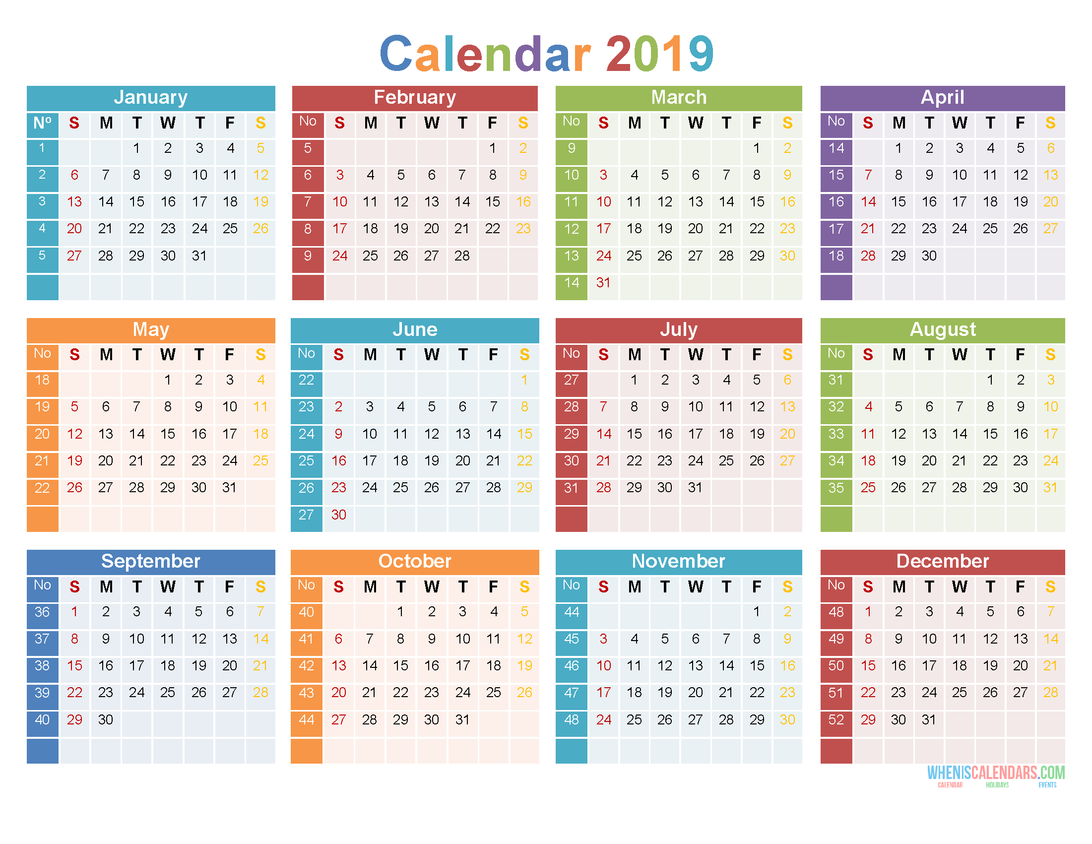 Printable Calendar With Large Numbers | Calendar Template