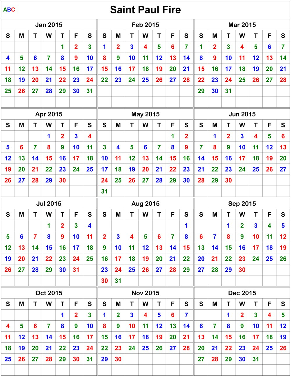 Printable Firefighter Calendar 2020 | Example Calendar