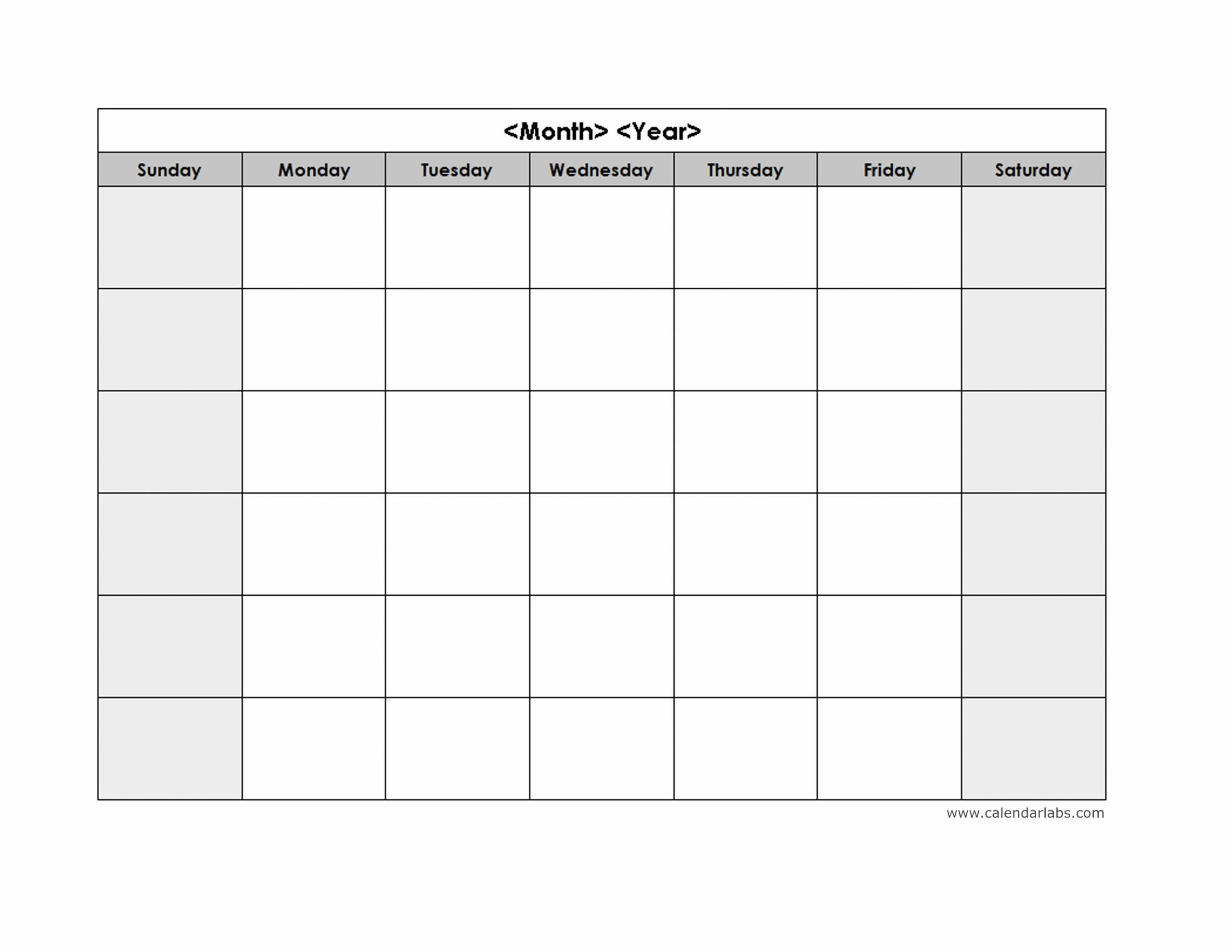 Printable Monday Thru Sunday Calendar For Word | Ten Free