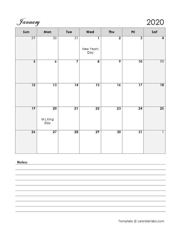 Printable Monthly Calendars Large Box | Ten Free Printable