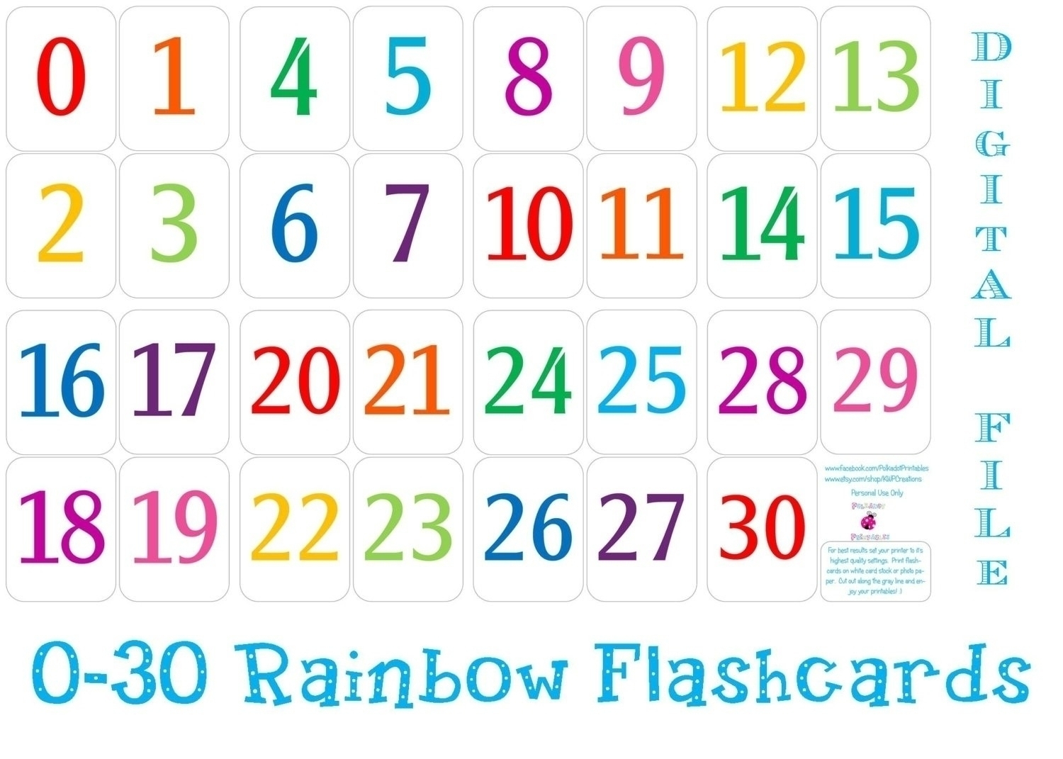 Printable Preschool Numbers 1 31 | Free Calendar Template