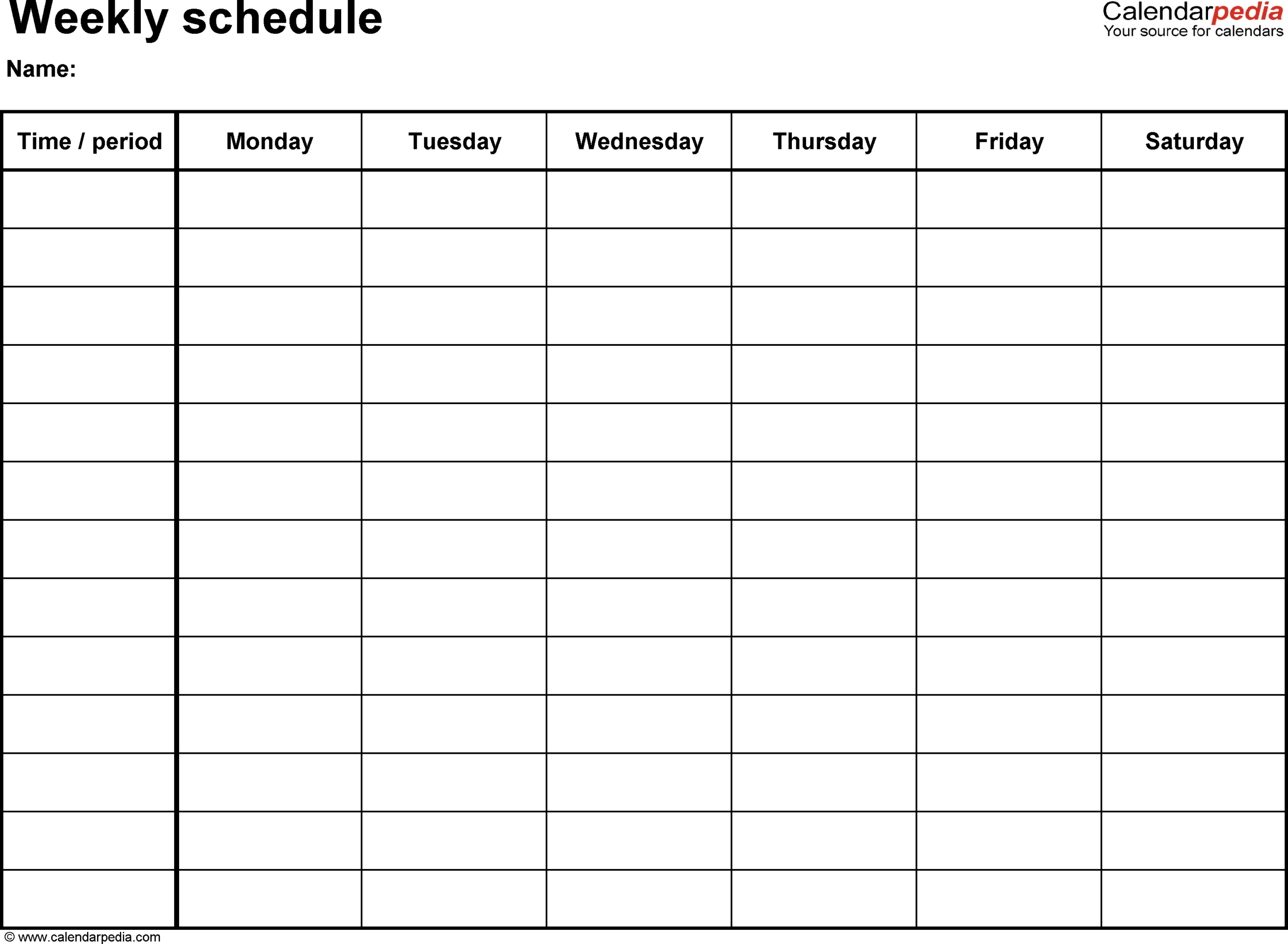 15 Minute Schedule Printable Template Template Calendar Design www