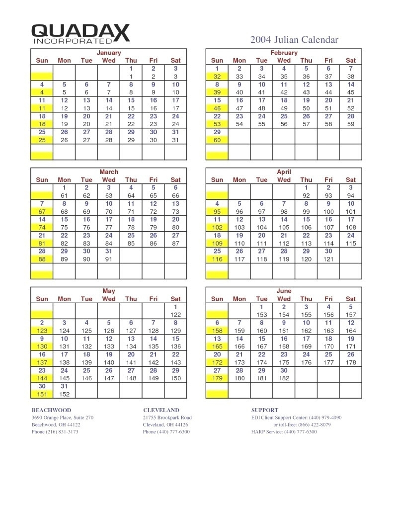 Quadax Julian Date Calendar 2021 - Calendar Template 2020