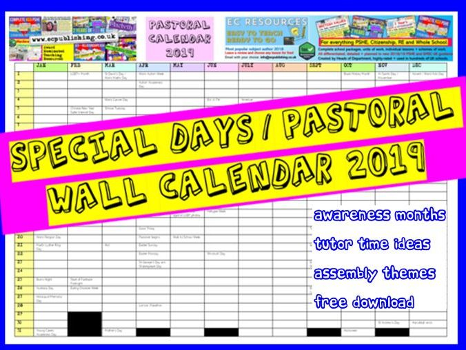 Special Days Calendar 2019Ec_Resources | Teaching