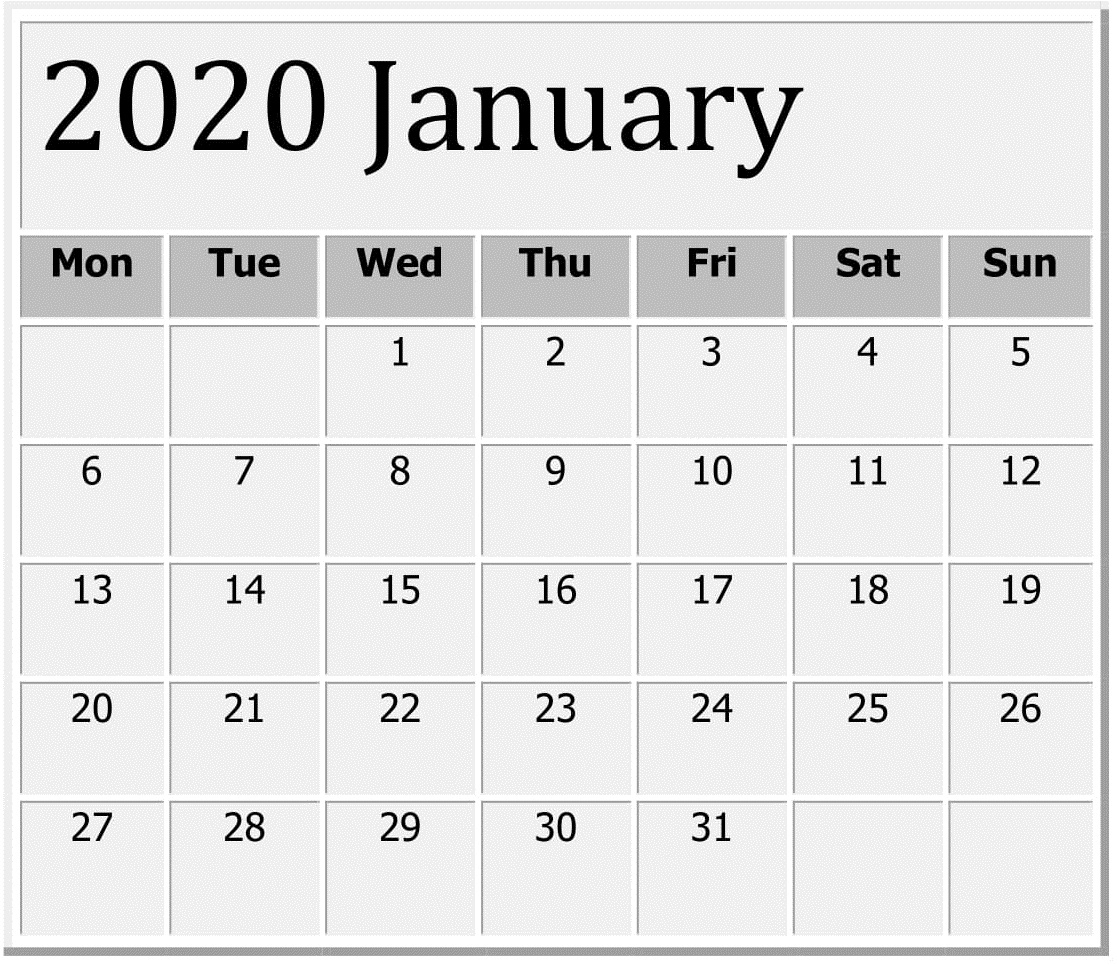 Take Free Printable Large Numbers Calendar 2020 | Calendar