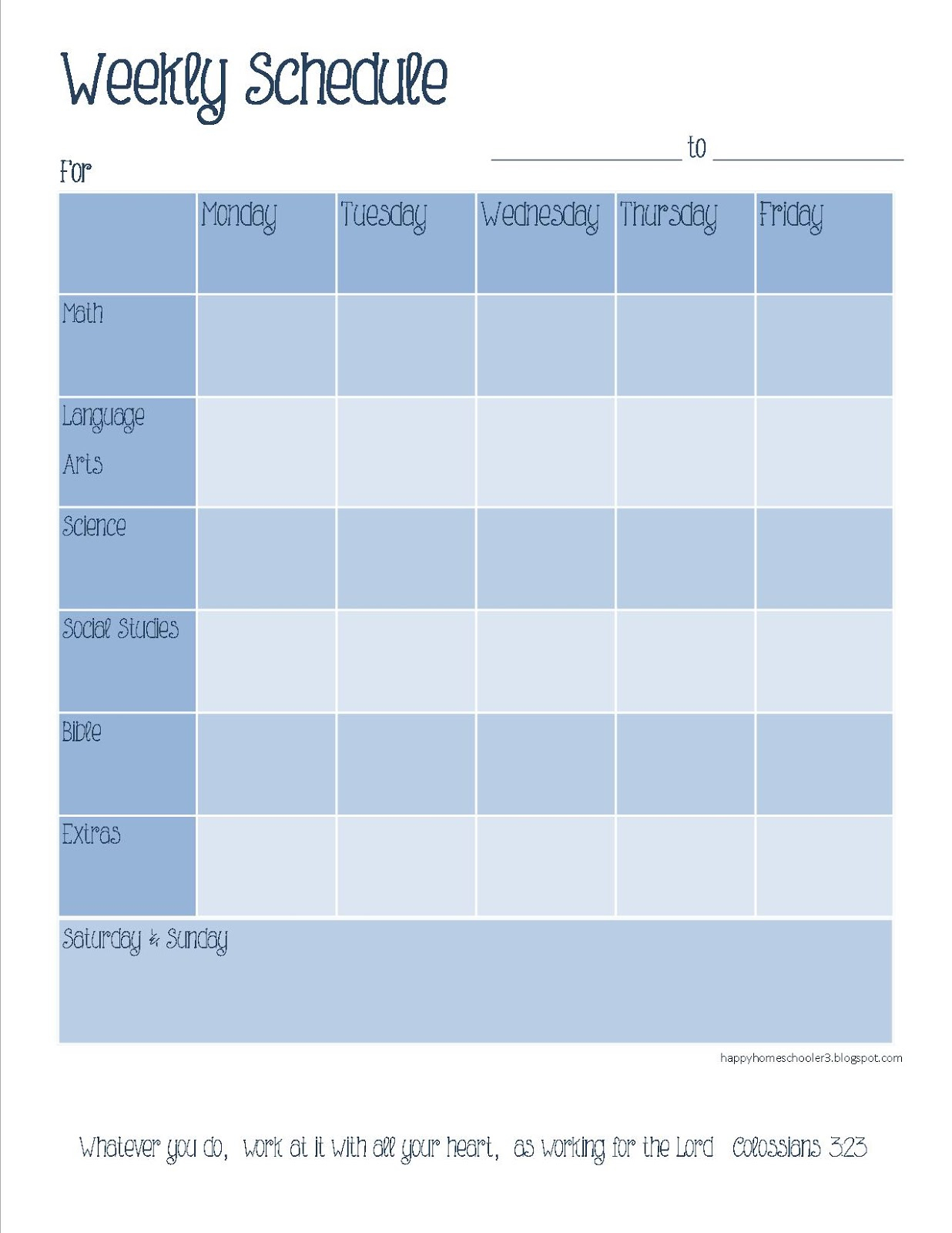 The Happy Homeschooler: Our Homeschool Planner: A Free