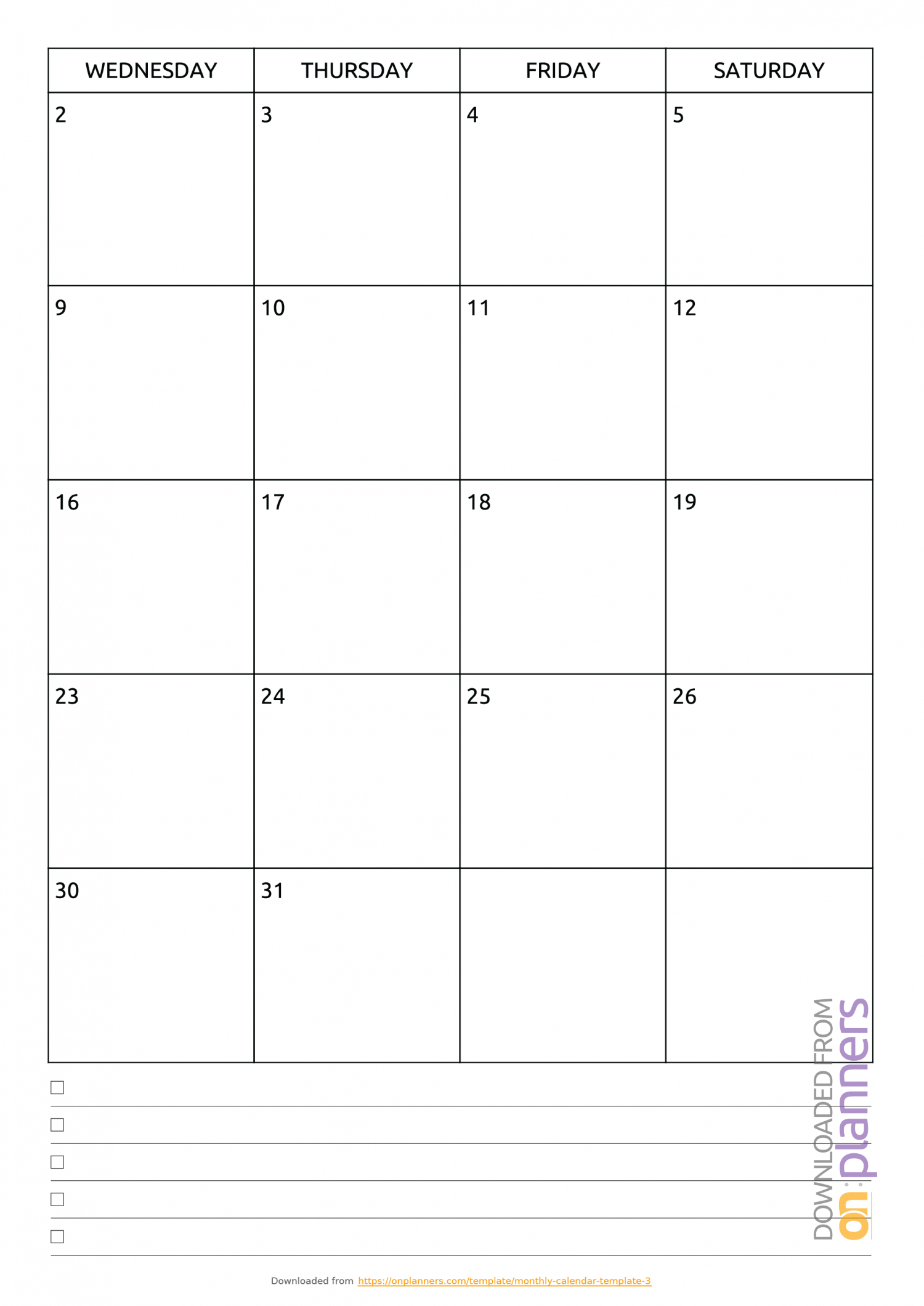 Two Blank Monthly Calendar Templates | Example Calendar