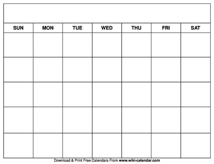 Monday Through Friday Calendar With Hours