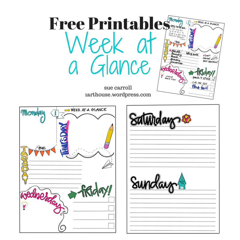 Week At A Glance / Free Printable - 1Arthouse