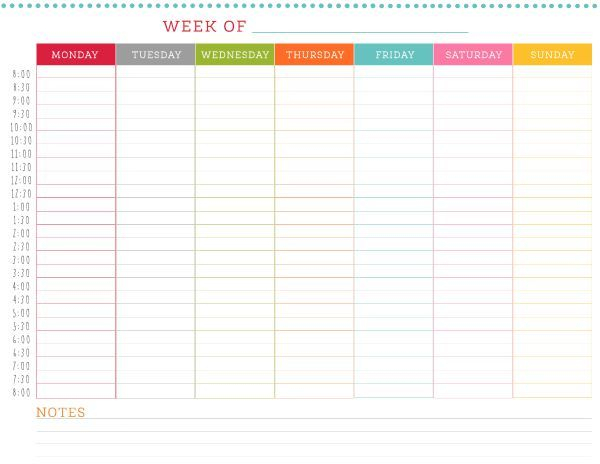 Weekly Calendar Printable