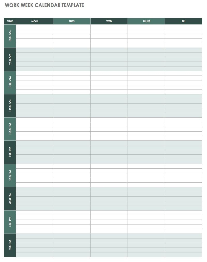 Weekly Calendar Template Excel | Free Weekly Calendar