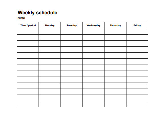 Weekly Employee Shift Schedule Template Excel - Task List