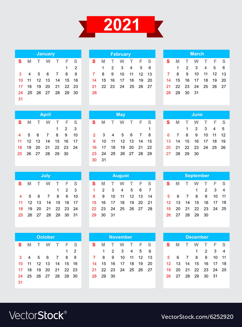 Working Week Calendar 2021 | 2021 Calendar