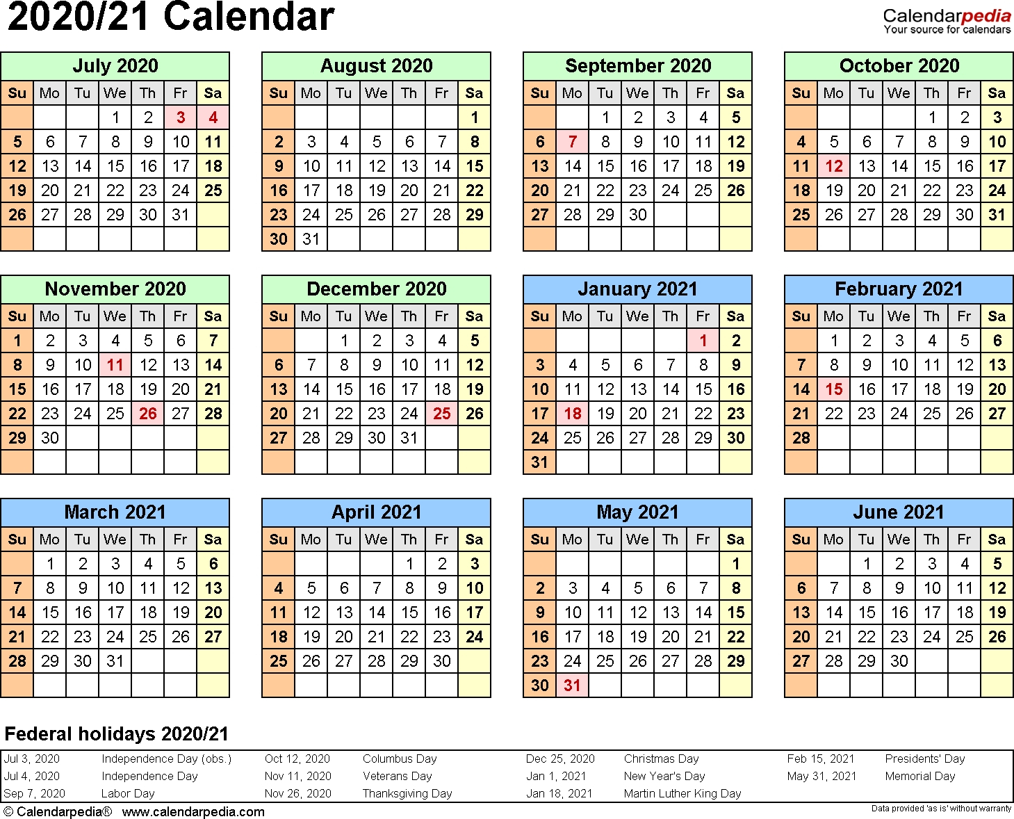 Year Calendar 2020 Special Days - Calendar Inspiration Design