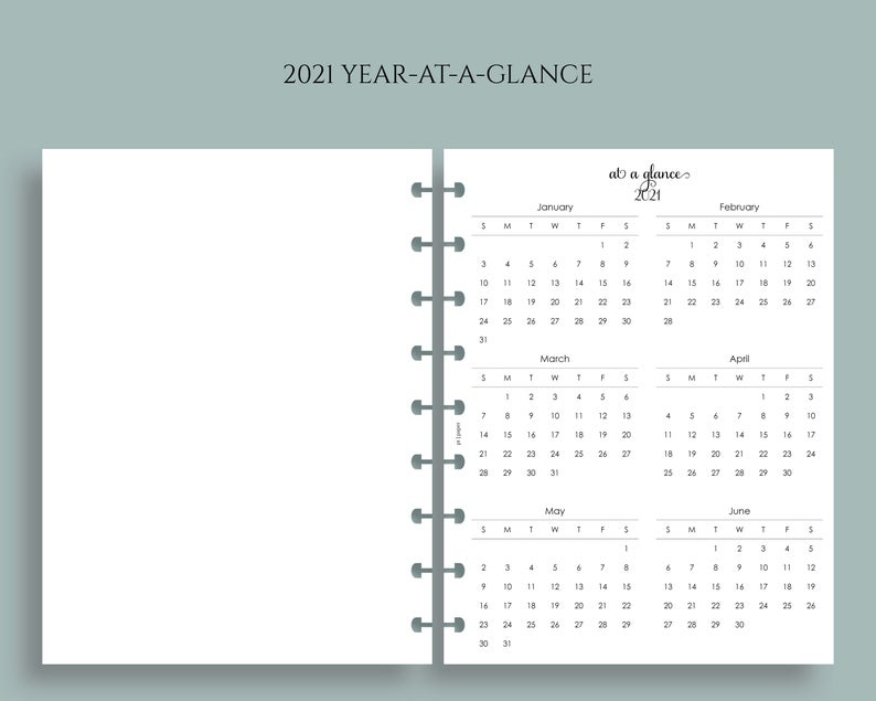 Yearly Calendar Bundle 2021 And 2022 Year-At-A-Glance